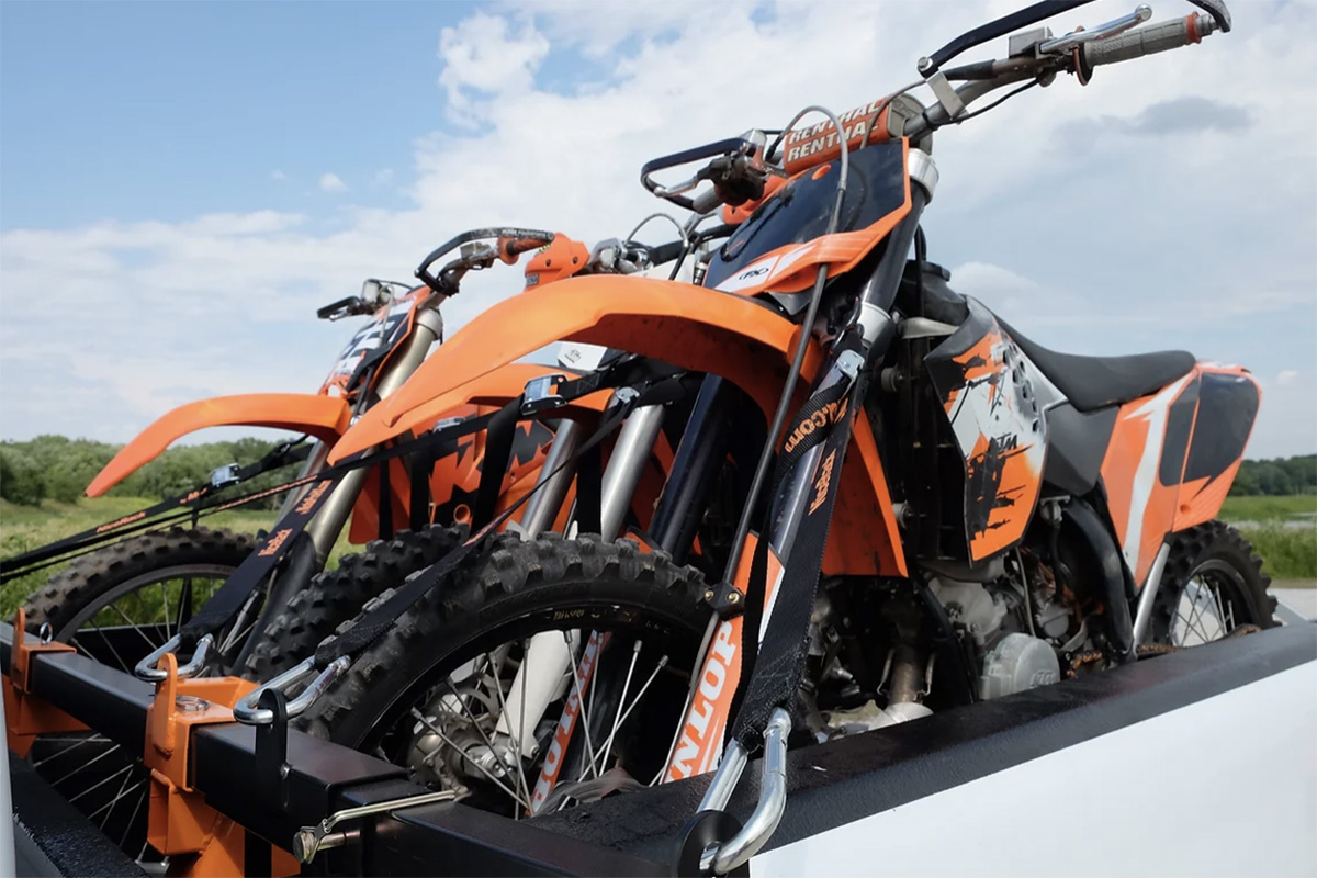 Motorcycle rack mid-sized pickup truck