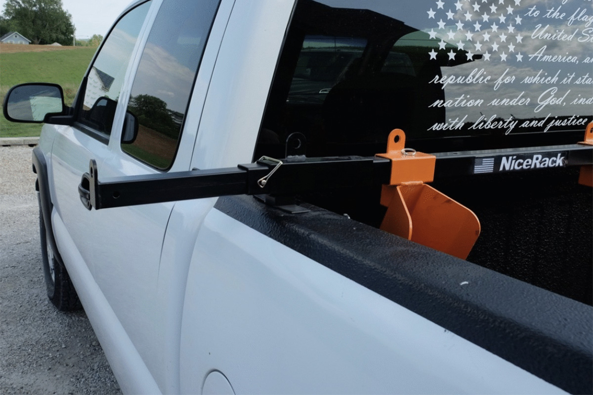 Motorcycle rack full-sized pickup truck